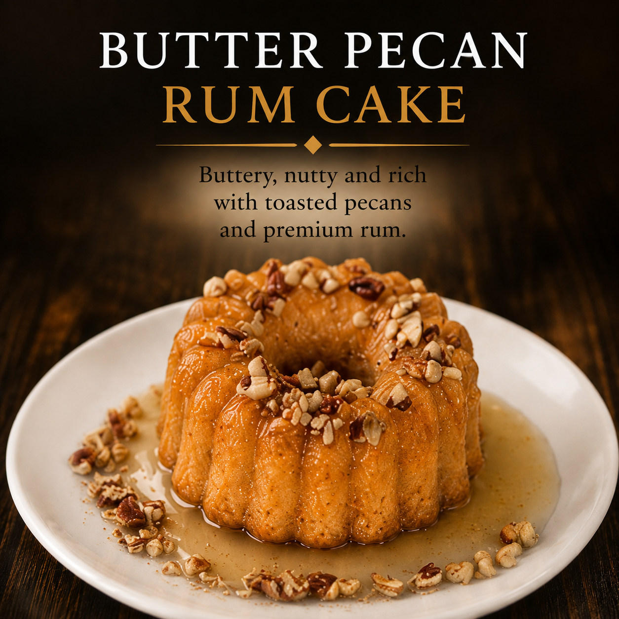 Butter Pecan Rum Cake